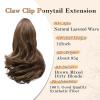 image:imageNAYOO Claw Clip Ponytail Extension Blonde 18 Long Wavy Ponytail Clip in Hair Extensions for Women Curly Natural Layered Pony Tails for Short Thin Hair Synthetic HairpieceBlondeBrown Mixed Dirty Blonde