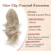 image:imageNAYOO Claw Clip Ponytail Extension Blonde 18 Long Wavy Ponytail Clip in Hair Extensions for Women Curly Natural Layered Pony Tails for Short Thin Hair Synthetic HairpieceBlondeBeige Blonde to Platinum Blonde Highlight
