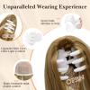 image:imageNAYOO Claw Clip Ponytail Extension Blonde 18 Long Wavy Ponytail Clip in Hair Extensions for Women Curly Natural Layered Pony Tails for Short Thin Hair Synthetic HairpieceBlondeMedium Blonde with Blonde Highlights