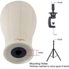 image:imageNAYOO 2124 inch Canvas Block Head Wig Head Stand for Making Wigs Display Styling Mannequin Head Set With Mount Hole 22inch  Light brown22inch  Light brown