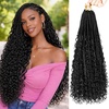 image:imageGoddess Box Braids Crochet Hair12 Inch Boho Crochet Hair for Women 8PK Pre Looped Boho Crochet Braids with Curly Ends1B30271B