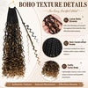 image:imageGoddess Box Braids Crochet Hair12 Inch Boho Crochet Hair for Women 8PK Pre Looped Boho Crochet Braids with Curly Ends1B30271B Honey Blonde Highlights 1BM27
