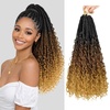 image:imageGoddess Box Braids Crochet Hair12 Inch Boho Crochet Hair for Women 8PK Pre Looped Boho Crochet Braids with Curly Ends1B30271B3027