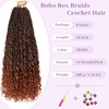 image:imageGoddess Box Braids Crochet Hair12 Inch Boho Crochet Hair for Women 8PK Pre Looped Boho Crochet Braids with Curly Ends1B30271B350