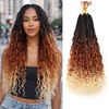 image:imageGoddess Box Braids Crochet Hair12 Inch Boho Crochet Hair for Women 8PK Pre Looped Boho Crochet Braids with Curly Ends1B30271B350613