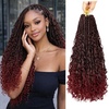 image:imageGoddess Box Braids Crochet Hair12 Inch Boho Crochet Hair for Women 8PK Pre Looped Boho Crochet Braids with Curly Ends1B30271BBUG
