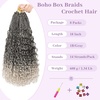image:imageGoddess Box Braids Crochet Hair12 Inch Boho Crochet Hair for Women 8PK Pre Looped Boho Crochet Braids with Curly Ends1B30271BGray