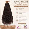 image:imageGoddess Box Braids Crochet Hair12 Inch Boho Crochet Hair for Women 8PK Pre Looped Boho Crochet Braids with Curly Ends1B30271BM350