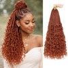 image:imageGoddess Box Braids Crochet Hair12 Inch Boho Crochet Hair for Women 8PK Pre Looped Boho Crochet Braids with Curly Ends1B3027350