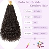 image:imageGoddess Box Braids Crochet Hair12 Inch Boho Crochet Hair for Women 8PK Pre Looped Boho Crochet Braids with Curly Ends1B30274