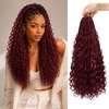 image:imageGoddess Box Braids Crochet Hair12 Inch Boho Crochet Hair for Women 8PK Pre Looped Boho Crochet Braids with Curly Ends1B3027Burgundy Wine Red