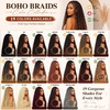 image:imageGoddess Box Braids Crochet Hair12 Inch Boho Crochet Hair for Women 8PK Pre Looped Boho Crochet Braids with Curly Ends1B3027Burgundy Wine Red