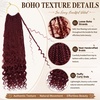 image:imageGoddess Box Braids Crochet Hair12 Inch Boho Crochet Hair for Women 8PK Pre Looped Boho Crochet Braids with Curly Ends1B3027Burgundy Wine Red
