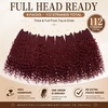 image:imageGoddess Box Braids Crochet Hair12 Inch Boho Crochet Hair for Women 8PK Pre Looped Boho Crochet Braids with Curly Ends1B3027Burgundy Wine Red