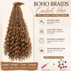 image:imageGoddess Box Braids Crochet Hair12 Inch Boho Crochet Hair for Women 8PK Pre Looped Boho Crochet Braids with Curly Ends1B3027Honey Blonde Blend