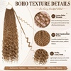 image:imageGoddess Box Braids Crochet Hair12 Inch Boho Crochet Hair for Women 8PK Pre Looped Boho Crochet Braids with Curly Ends1B3027Honey Blonde Blend