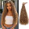 image:imageGoddess Box Braids Crochet Hair12 Inch Boho Crochet Hair for Women 8PK Pre Looped Boho Crochet Braids with Curly Ends1B3027Honey Blonde Blend