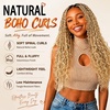 image:imageGoddess Box Braids Crochet Hair12 Inch Boho Crochet Hair for Women 8PK Pre Looped Boho Crochet Braids with Curly Ends1B3027Honey Blonde Highlights