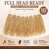 image:imageGoddess Box Braids Crochet Hair12 Inch Boho Crochet Hair for Women 8PK Pre Looped Boho Crochet Braids with Curly Ends1B3027Honey Blonde Highlights