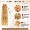 image:imageGoddess Box Braids Crochet Hair12 Inch Boho Crochet Hair for Women 8PK Pre Looped Boho Crochet Braids with Curly Ends1B3027Honey Blonde Highlights