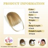 image:imageNAYOO Fake Bangs Hair Clip Light Brown 100 Real Human Hair  Wispy Bangs for Women Fringe with Temples Curved Bangs Daily WearAsh Blonde