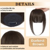 image:imageNAYOO Bangs Hair Clip Ash Blonde Fake Bangs 100 Real Human Hair Extensions Wispy Bangs for Women Fringe with Temples Hairpieces Curved Bangs for Daily Wear2 darkest brown
