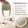 image:imageNAYOO Bangs Hair Clip Ash Blonde Fake Bangs 100 Real Human Hair Extensions Wispy Bangs for Women Fringe with Temples Hairpieces Curved Bangs for Daily WearLight Ash Blonde