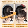 image:imageNAYOO Bangs Hair Clip Ash Blonde Fake Bangs 100 Real Human Hair Extensions Wispy Bangs for Women Fringe with Temples Hairpieces Curved Bangs for Daily WearBrown