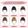 image:imageNAYOO Bangs Hair Clip Ash Blonde Fake Bangs 100 Real Human Hair Extensions Wispy Bangs for Women Fringe with Temples Hairpieces Curved Bangs for Daily WearBrown