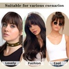 image:imageNAYOO Bangs Hair Clip Ash Blonde Fake Bangs 100 Real Human Hair Extensions Wispy Bangs for Women Fringe with Temples Hairpieces Curved Bangs for Daily WearLight Ash Blonde