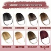 image:imageNAYOO Bangs Hair Clip Ash Blonde Fake Bangs 100 Real Human Hair Extensions Wispy Bangs for Women Fringe with Temples Hairpieces Curved Bangs for Daily WearRed