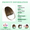 image:imageNAYOO Bangs Hair Clip Ash Blonde Fake Bangs 100 Real Human Hair Extensions Wispy Bangs for Women Fringe with Temples Hairpieces Curved Bangs for Daily WearLight Brown