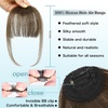 image:imageNAYOO Bangs Hair Clip Ash Blonde Fake Bangs 100 Real Human Hair Extensions Wispy Bangs for Women Fringe with Temples Hairpieces Curved Bangs for Daily WearBrown