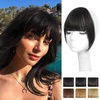 image:imageNAYOO Bangs Hair Clip Ash Blonde Fake Bangs 100 Real Human Hair Extensions Wispy Bangs for Women Fringe with Temples Hairpieces Curved Bangs for Daily WearBrown Black