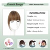 image:imageNAYOO Bangs Hair Clip Ash Blonde Fake Bangs 100 Real Human Hair Extensions Wispy Bangs for Women Fringe with Temples Hairpieces Curved Bangs for Daily WearMedium Brown