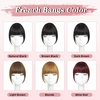 image:imageNAYOO Bangs Hair Clip Ash Blonde Fake Bangs 100 Real Human Hair Extensions Wispy Bangs for Women Fringe with Temples Hairpieces Curved Bangs for Daily WearRed