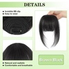 image:imageNAYOO Bangs Hair Clip Ash Blonde Fake Bangs 100 Real Human Hair Extensions Wispy Bangs for Women Fringe with Temples Hairpieces Curved Bangs for Daily WearBrown Black