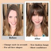 image:imageNAYOO Bangs Hair Clip Ash Blonde Fake Bangs 100 Real Human Hair Extensions Wispy Bangs for Women Fringe with Temples Hairpieces Curved Bangs for Daily WearLight Brown