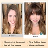 image:imageNAYOO Bangs Hair Clip Ash Blonde Fake Bangs 100 Real Human Hair Extensions Wispy Bangs for Women Fringe with Temples Hairpieces Curved Bangs for Daily Wear2 darkest brown
