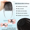 image:imageNAYOO Bangs Hair Clip Ash Blonde Fake Bangs 100 Real Human Hair Extensions Wispy Bangs for Women Fringe with Temples Hairpieces Curved Bangs for Daily WearBrown Black