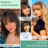 image:imageNAYOO Bangs Hair Clip Ash Blonde Fake Bangs 100 Real Human Hair Extensions Wispy Bangs for Women Fringe with Temples Hairpieces Curved Bangs for Daily WearLight Brown