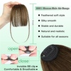 image:imageNAYOO Bangs Hair Clip Ash Blonde Fake Bangs 100 Real Human Hair Extensions Wispy Bangs for Women Fringe with Temples Hairpieces Curved Bangs for Daily WearLight Brown