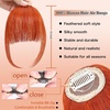 image:imageNAYOO Bangs Hair Clip Ash Blonde Fake Bangs 100 Real Human Hair Extensions Wispy Bangs for Women Fringe with Temples Hairpieces Curved Bangs for Daily WearCopper Red