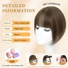 image:imageNAYOO Bangs Hair Clip Ash Blonde Fake Bangs 100 Real Human Hair Extensions Wispy Bangs for Women Fringe with Temples Hairpieces Curved Bangs for Daily WearBrown