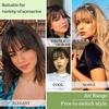 image:imageNAYOO Bangs Hair Clip Ash Blonde Fake Bangs 100 Real Human Hair Extensions Wispy Bangs for Women Fringe with Temples Hairpieces Curved Bangs for Daily WearBrown Black