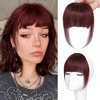 image:imageNAYOO Bangs Hair Clip Ash Blonde Fake Bangs 100 Real Human Hair Extensions Wispy Bangs for Women Fringe with Temples Hairpieces Curved Bangs for Daily WearRed