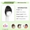 image:imageNAYOO Bangs Hair Clip Ash Blonde Fake Bangs 100 Real Human Hair Extensions Wispy Bangs for Women Fringe with Temples Hairpieces Curved Bangs for Daily WearBrown Black