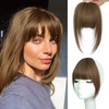 image:imageNAYOO Bangs Hair Clip Ash Blonde Fake Bangs 100 Real Human Hair Extensions Wispy Bangs for Women Fringe with Temples Hairpieces Curved Bangs for Daily WearLight Brown