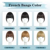 image:imageNAYOO Bangs Hair Clip Ash Blonde Fake Bangs 100 Real Human Hair Extensions Wispy Bangs for Women Fringe with Temples Hairpieces Curved Bangs for Daily WearDark Brown