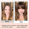 image:imageNAYOO Bangs Hair Clip Ash Blonde Fake Bangs 100 Real Human Hair Extensions Wispy Bangs for Women Fringe with Temples Hairpieces Curved Bangs for Daily WearMedium Auburn